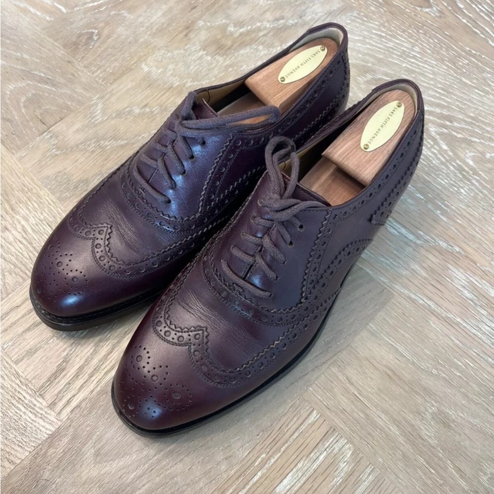 Gucci Mens Lace Up Leather L.S Jakarta Ruby Bordeaux Size 6.5 Shoes